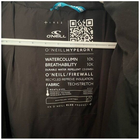 O’Neill Azurite Women’s Black Ski Jacket Insulated Hooded Winter Coat Size Large - Picture 9 of 14